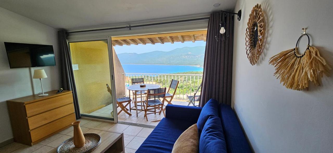 Chalereux T2 Vue Mer Et Piscine Alba Rossa Serra-di-Ferro  Exterior foto