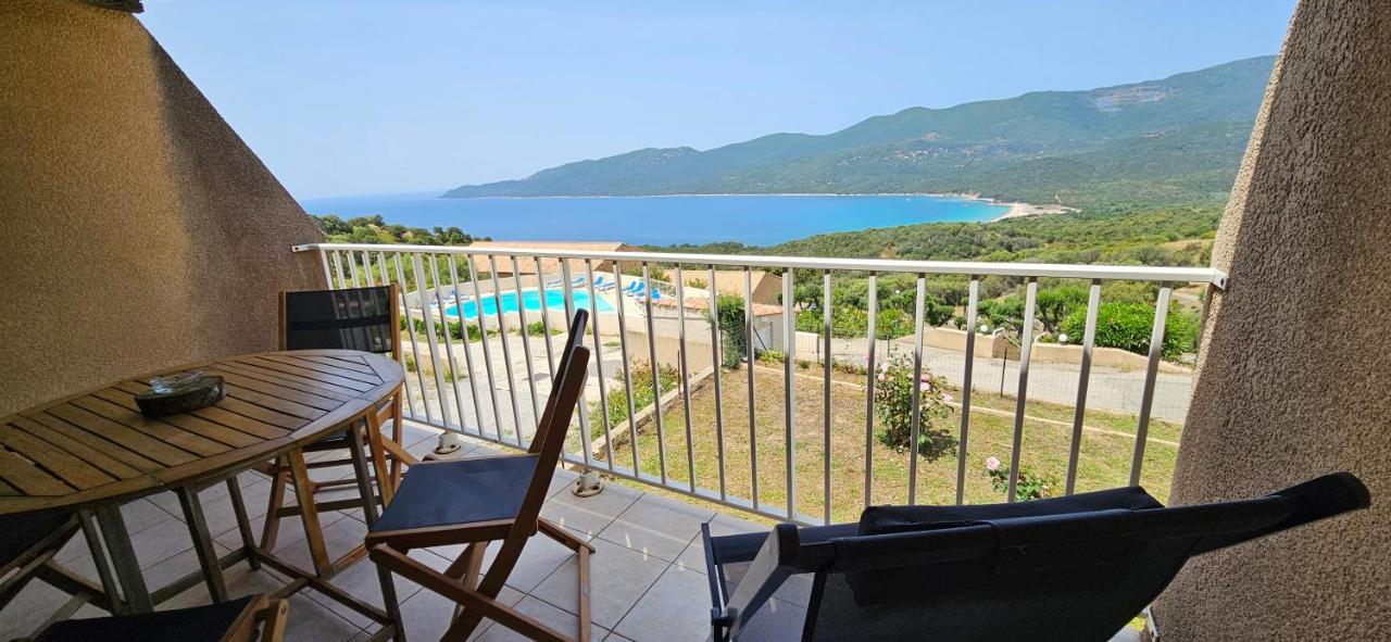 Chalereux T2 Vue Mer Et Piscine Alba Rossa Serra-di-Ferro  Exterior foto